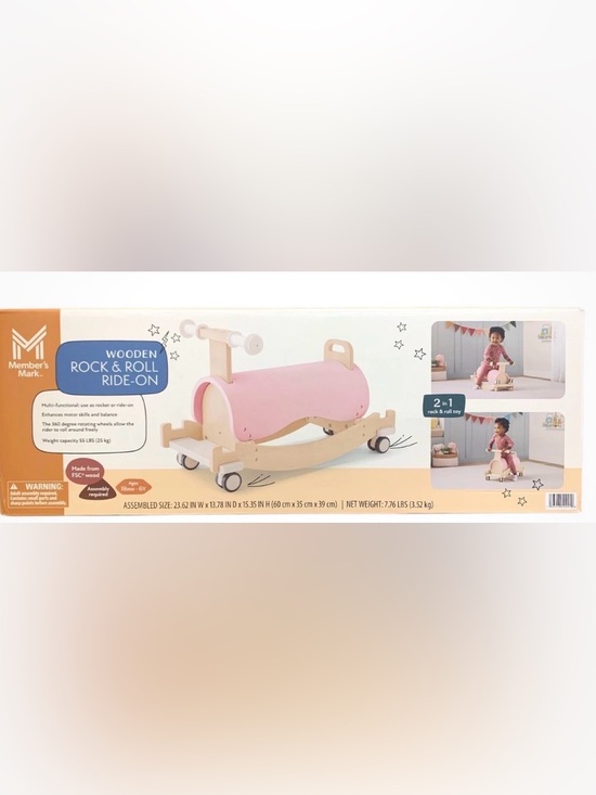 Member's Mark Other - Pink Wooden Rock & Roll Ride-On Toy 18months - 5 yrs